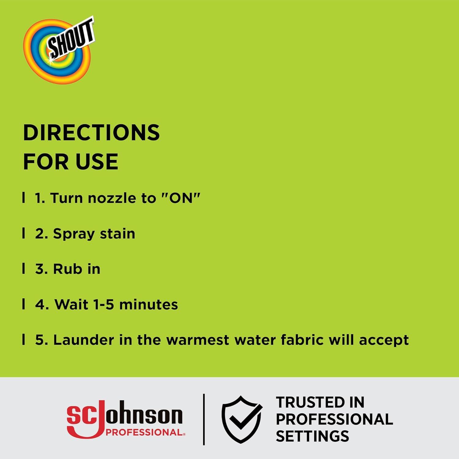 image:imageSC Johnson Professional Shout Active Enzyme Laundry Stain Remover Spray 22 fl oz Pack of 8