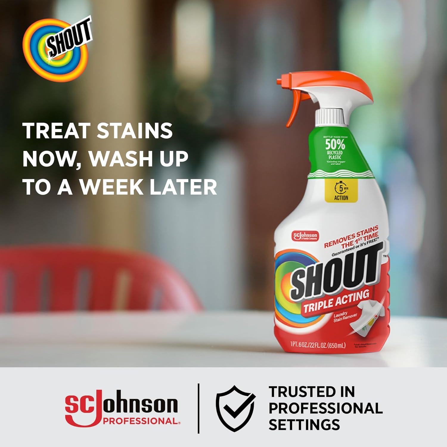 image:imageSC Johnson Professional Shout Active Enzyme Laundry Stain Remover Spray 22 fl oz Pack of 8