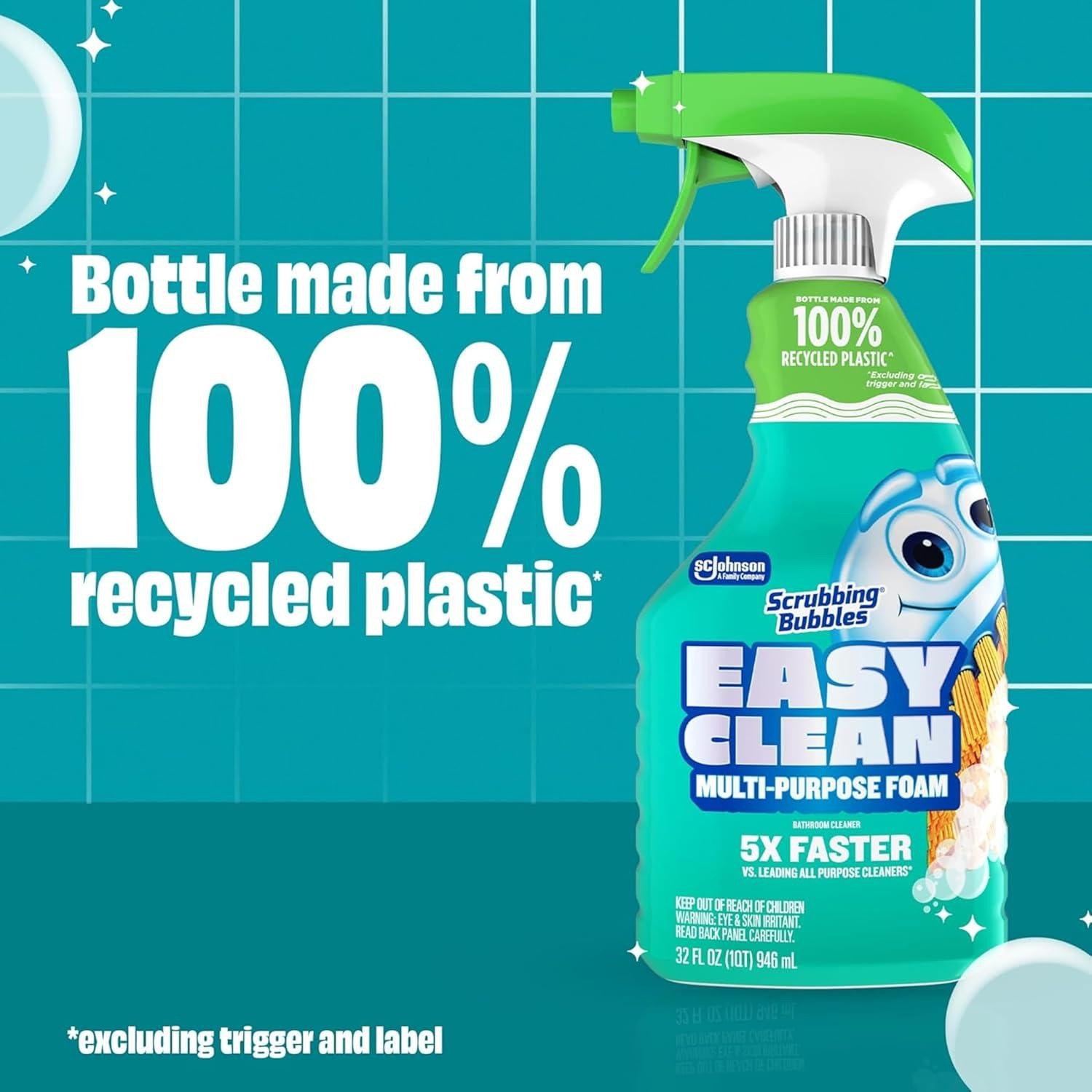 image:imageScrubbing Bubbles Easy Clean Foaming BleachFree Bathroom All Purpose Cleaner FastActing Foam Cleans Limescale Dirt and Grime on Showers Sinks Toilets Tiles Counters amp More 32oz Spray32 Fl Oz Pack of 2