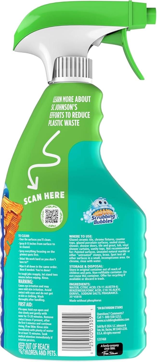 image:imageScrubbing Bubbles Easy Clean Foaming BleachFree Bathroom All Purpose Cleaner FastActing Foam Cleans Limescale Dirt and Grime on Showers Sinks Toilets Tiles Counters amp More 32oz Spray32 Fl Oz Pack of 2
