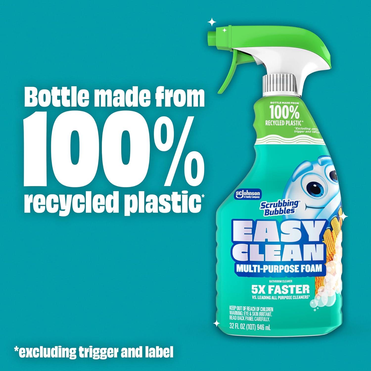 image:imageScrubbing Bubbles Easy Clean Foaming BleachFree Bathroom All Purpose Cleaner FastActing Foam Cleans Limescale Dirt and Grime on Showers Sinks Toilets Tiles Counters amp More 32oz Spray32 Fl Oz Pack of 1