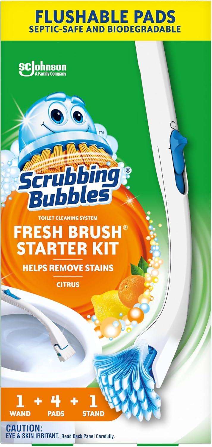 image:imageScrubbing Bubbles Flushable Toilet Bowl Wand Cleaner Refills Fresh Brush Cleaner Toilet Refill Pads Removes Limescale amp Odors Citrus Scent 20 Count Pack of 11 Count Pack of 4