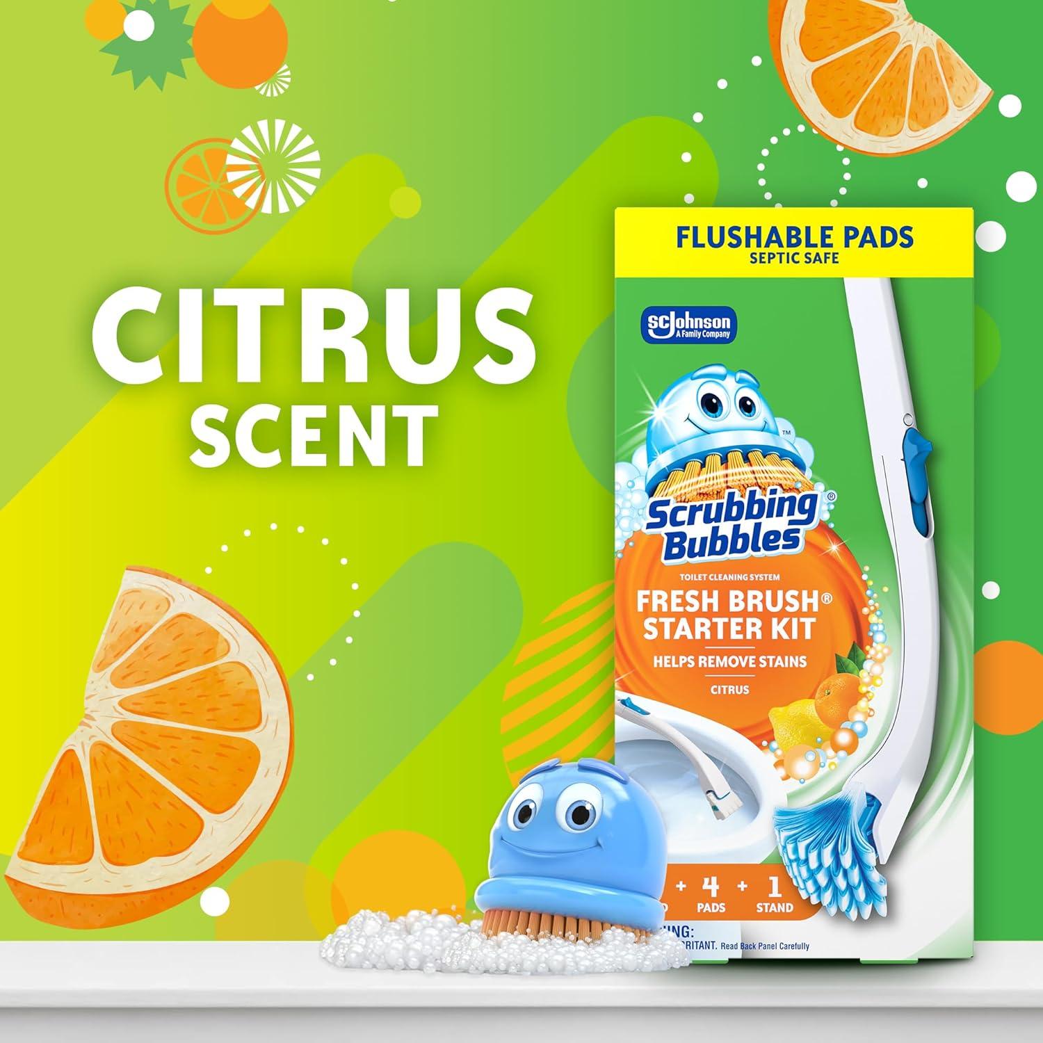 image:imageScrubbing Bubbles Flushable Toilet Bowl Wand Cleaner Refills Fresh Brush Cleaner Toilet Refill Pads Removes Limescale amp Odors Citrus Scent 20 Count Pack of 11 Count Pack of 1