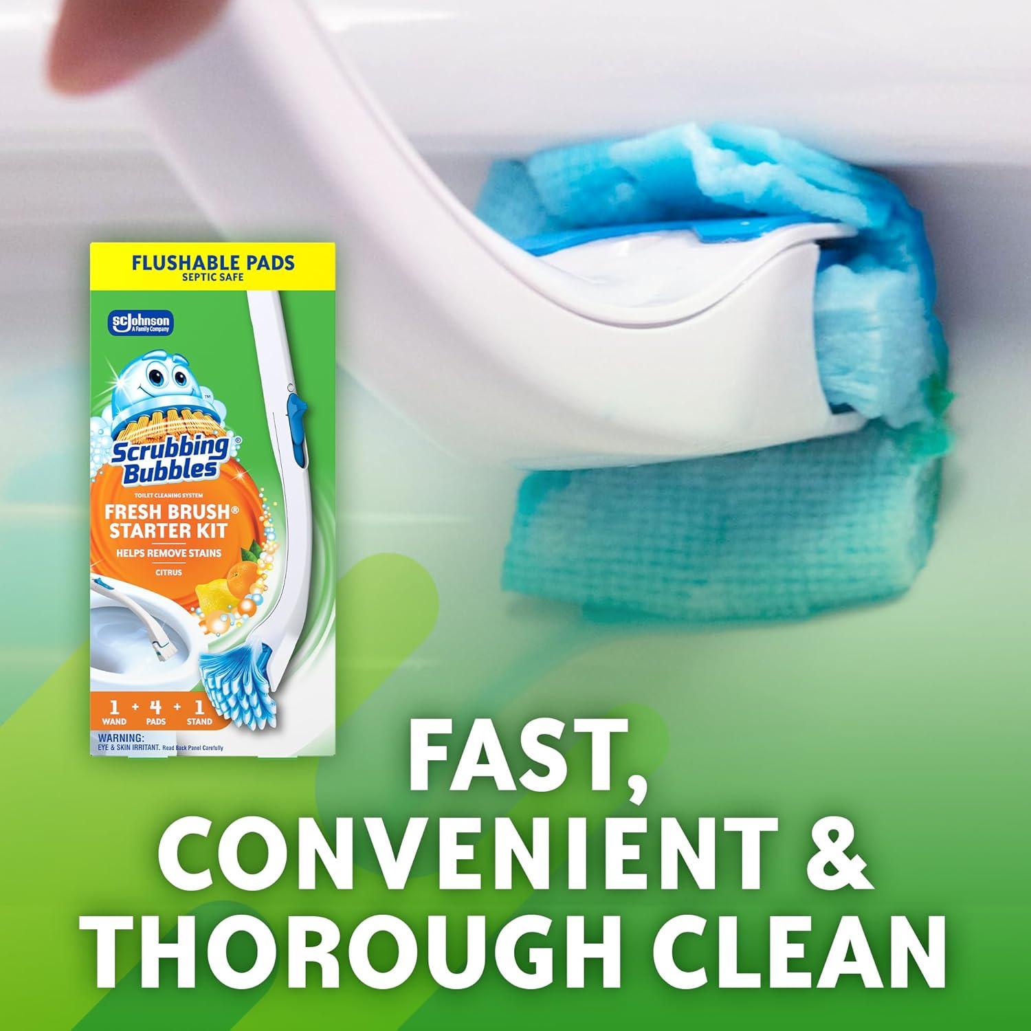 image:imageScrubbing Bubbles Flushable Toilet Bowl Wand Cleaner Refills Fresh Brush Cleaner Toilet Refill Pads Removes Limescale amp Odors Citrus Scent 20 Count Pack of 11 Count Pack of 1