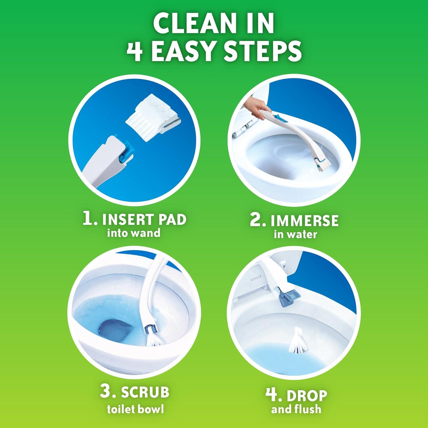 image:imageScrubbing Bubbles Flushable Toilet Bowl Wand Cleaner Refills Fresh Brush Cleaner Toilet Refill Pads Removes Limescale amp Odors Citrus Scent 20 Count Pack of 120 Count Pack of 2