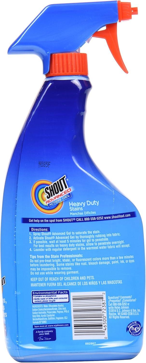 image:imageShout Advanced Laundry Stain Remover Gel for Clothes Laundry Breaks down stubborn driedin and tough stains 22oz Spray Packaging May Vary22 Fl Oz Pack of 6