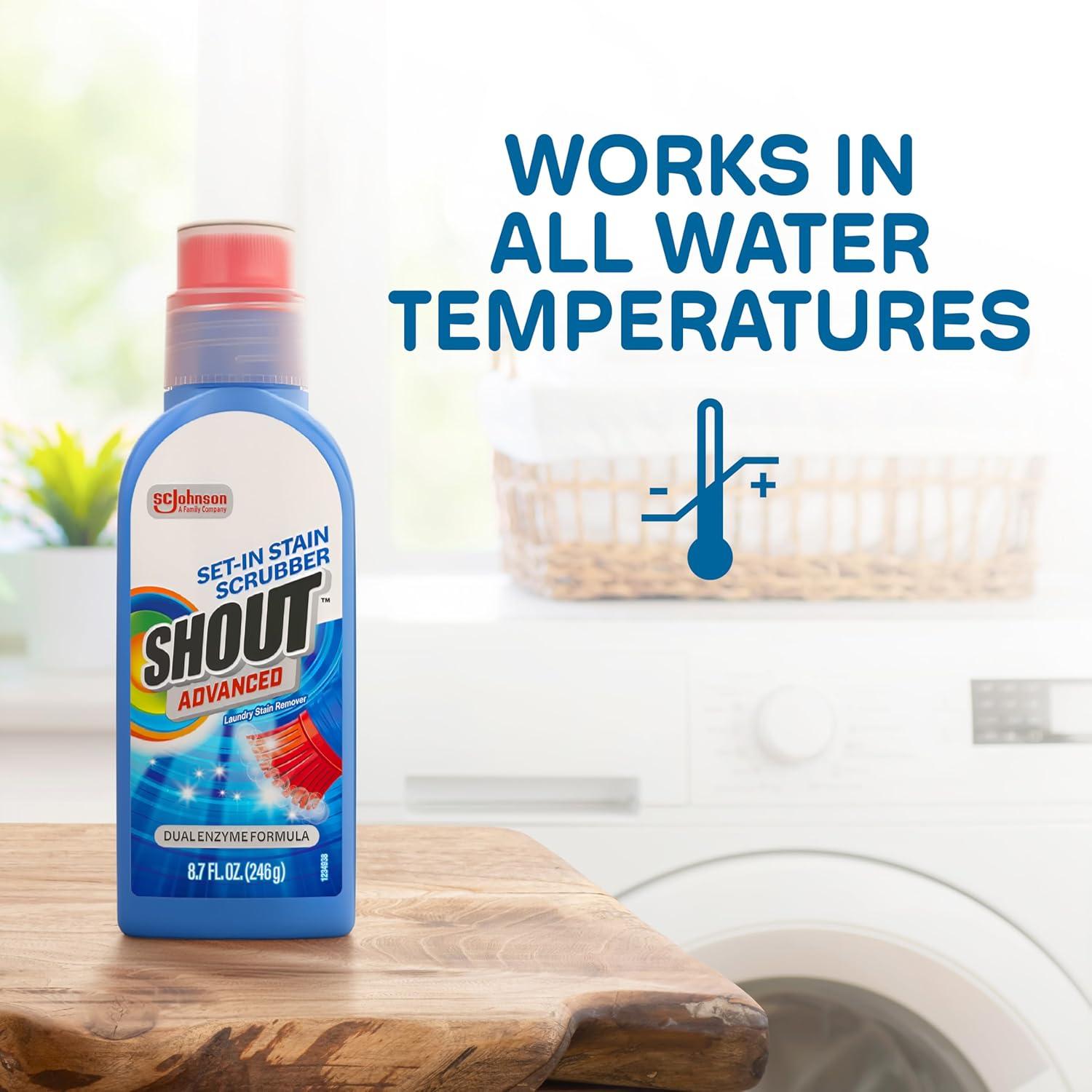 image:imageShout Advanced Stain Remover Gel for Clothes Laundry Ultra Concentrated Gel with Builtin Scrubber Brush for Deep SetIn stains 87oz
