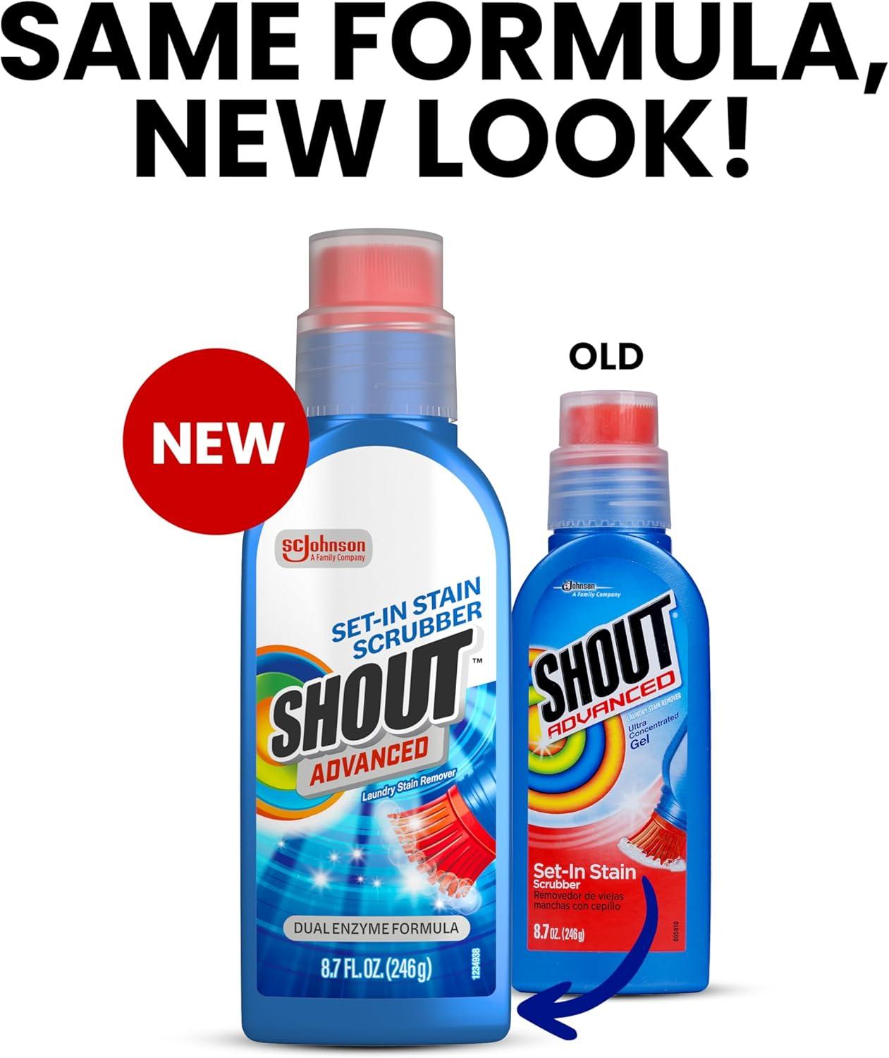image:imageShout Advanced Stain Remover Gel for Clothes Laundry Ultra Concentrated Gel with Builtin Scrubber Brush for Deep SetIn stains 87oz