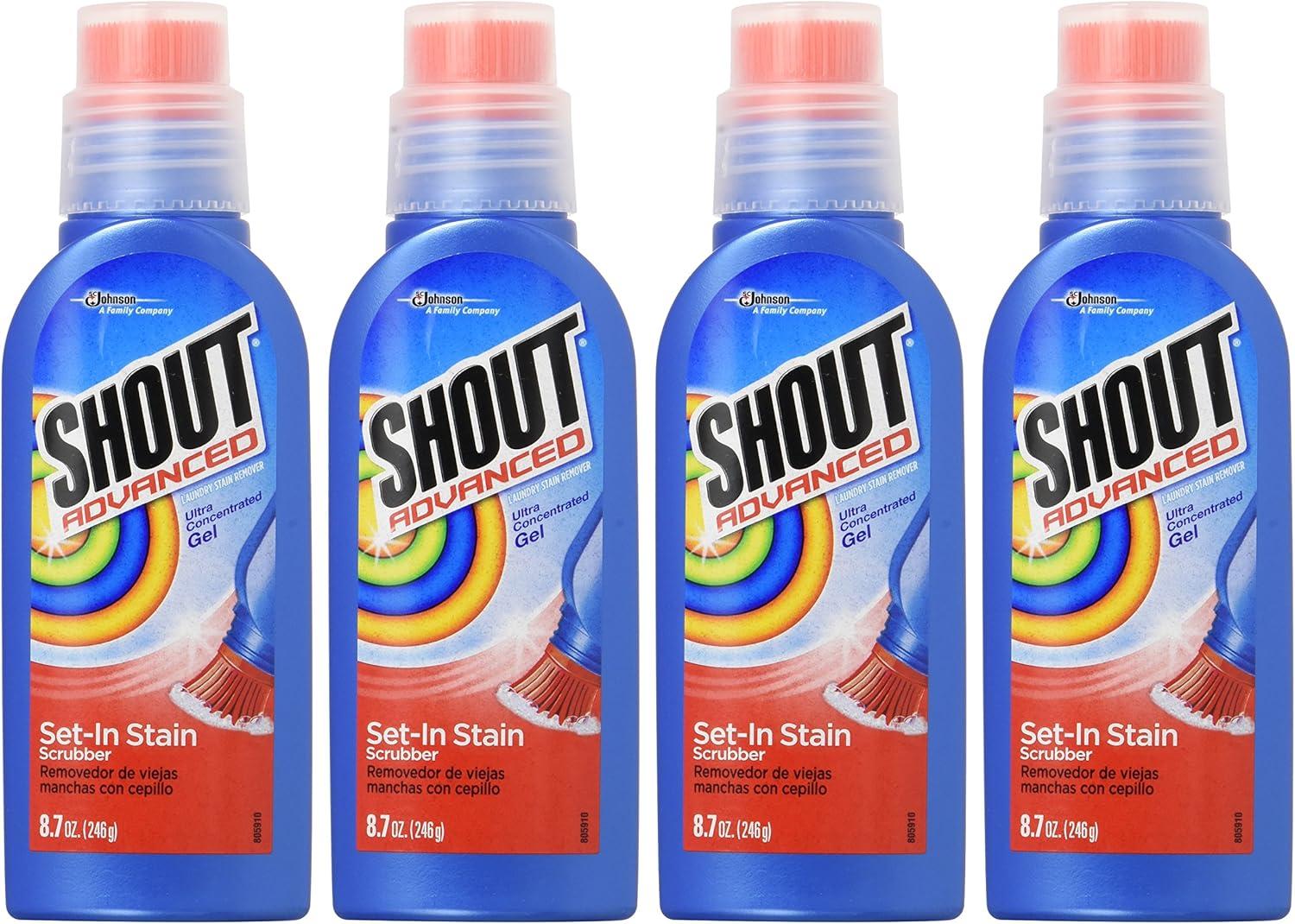 image:imageShout Advanced Ultra Concentrated Gel Brush 87 Ounce Treats Dried Food Coffee Wine Makeup Stains Safe for All Colorfast Washables Works in All Water Temperatures87 Ounce Pack of 4