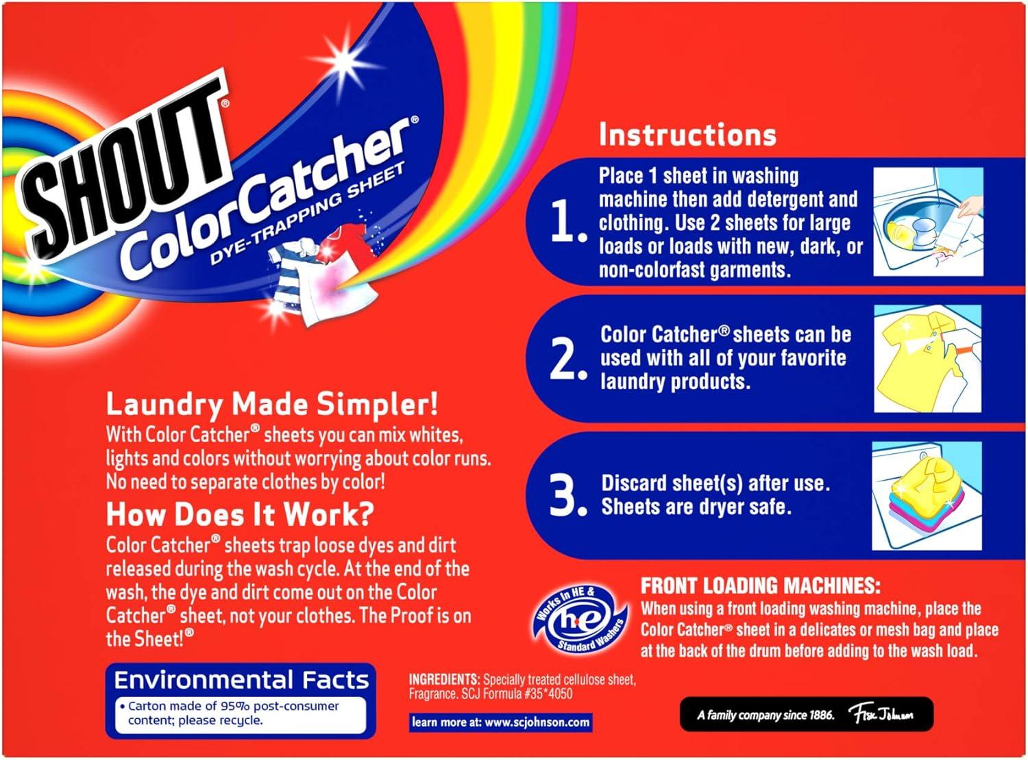 image:imageShout Color Catcher Sheets for Laundry Allow Mixed Washes Prevent Color Runs and Maintain Original Clothing 24 Count Pack of 1224 Count Pack of 2