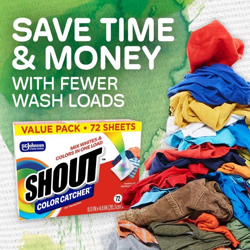 image:imageShout Color Catcher Sheets for Laundry Allow Mixed Washes Prevents Color Runs and Maintains Original Clothing 72 Count Pack of 4 288 Total Sheets72 Count Pack of 2