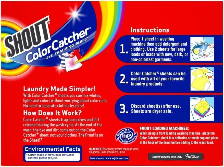 image:imageShout Color Catcher Sheets for Laundry Allow Mixed Washes Prevents Color Runs and Maintains Original Clothing 72 Count Pack of 4 288 Total Sheets72 Count Pack of 1