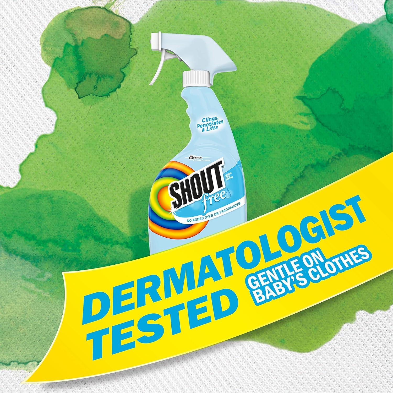 image:imageShout Free Laundry Stain Remover Spray Active Enzyme Formula is Fragrance Bleach and Dye Free Removes Everyday Stains including Baby Stains 22oz Spray22 Fl Oz Pack of 2