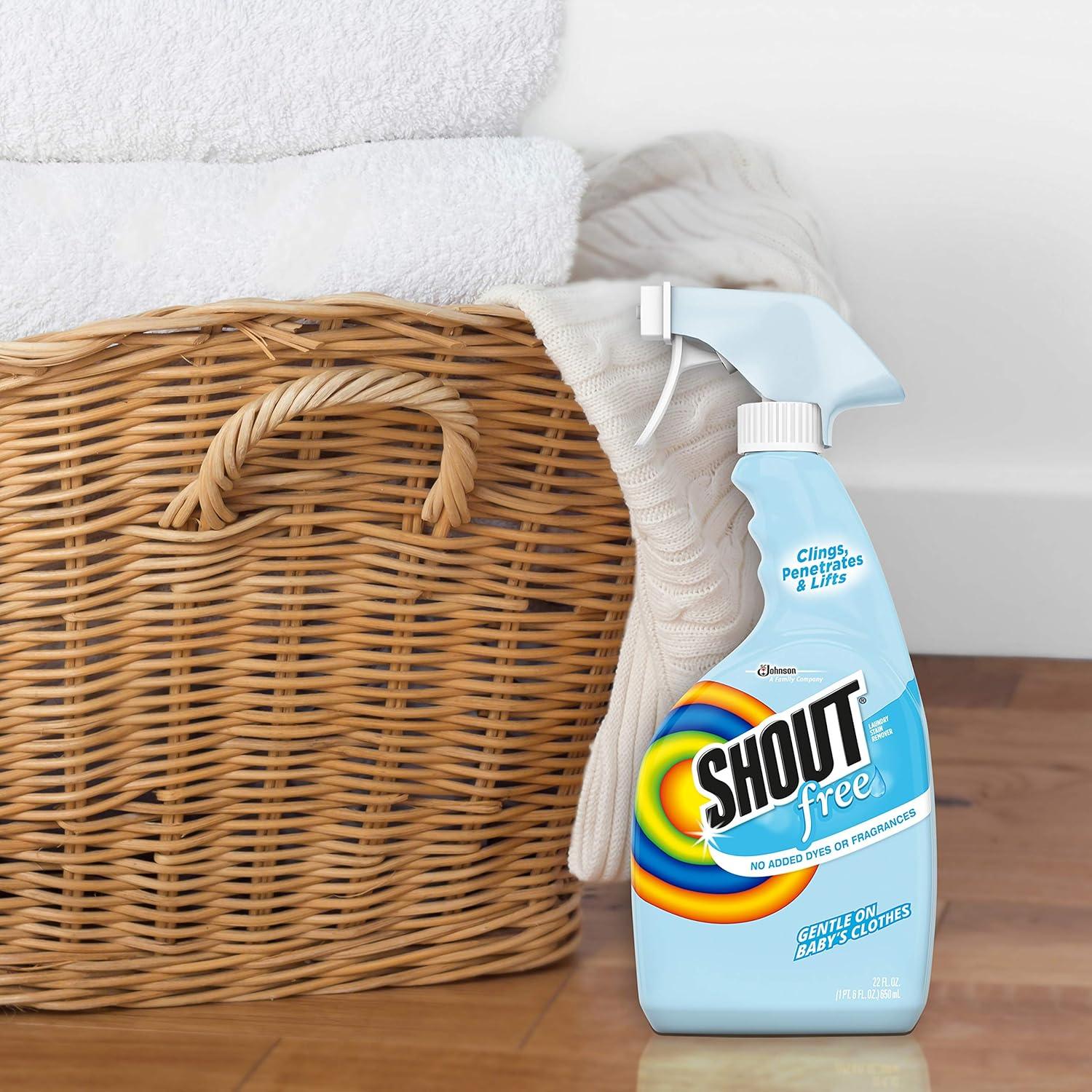 image:imageShout Free Laundry Stain Remover Spray Active Enzyme Formula is Fragrance Bleach and Dye Free Removes Everyday Stains including Baby Stains 22oz Spray22 Fl Oz Pack of 2