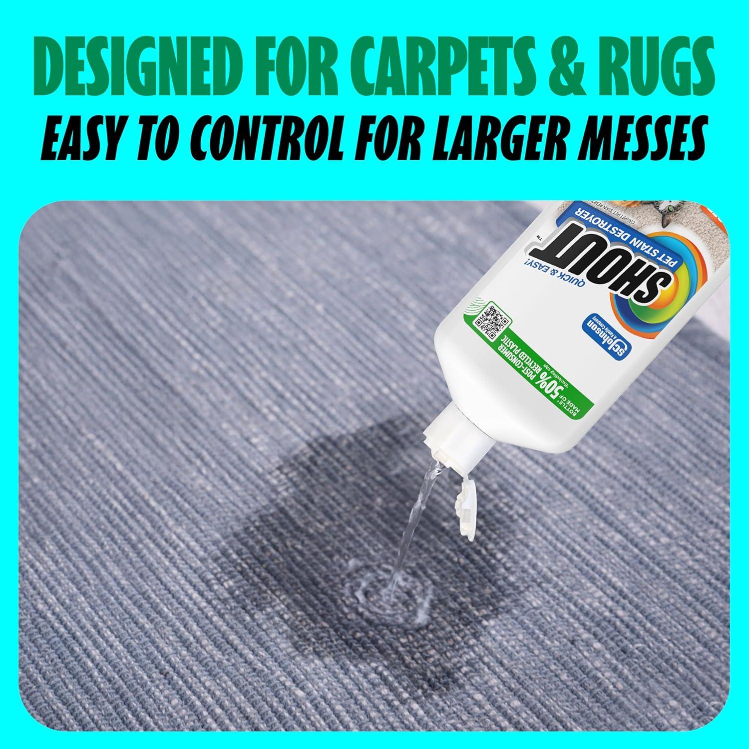 image:imageShout Pet Stain Remover ColorSafe Rug Upholstery amp Carpet Cleaner Solution for Dog amp Cat Urine Feces Vomit amp Mud Fights Odors amp Remarking FastActing Cleans in 5 Minutes or Less 243oz
