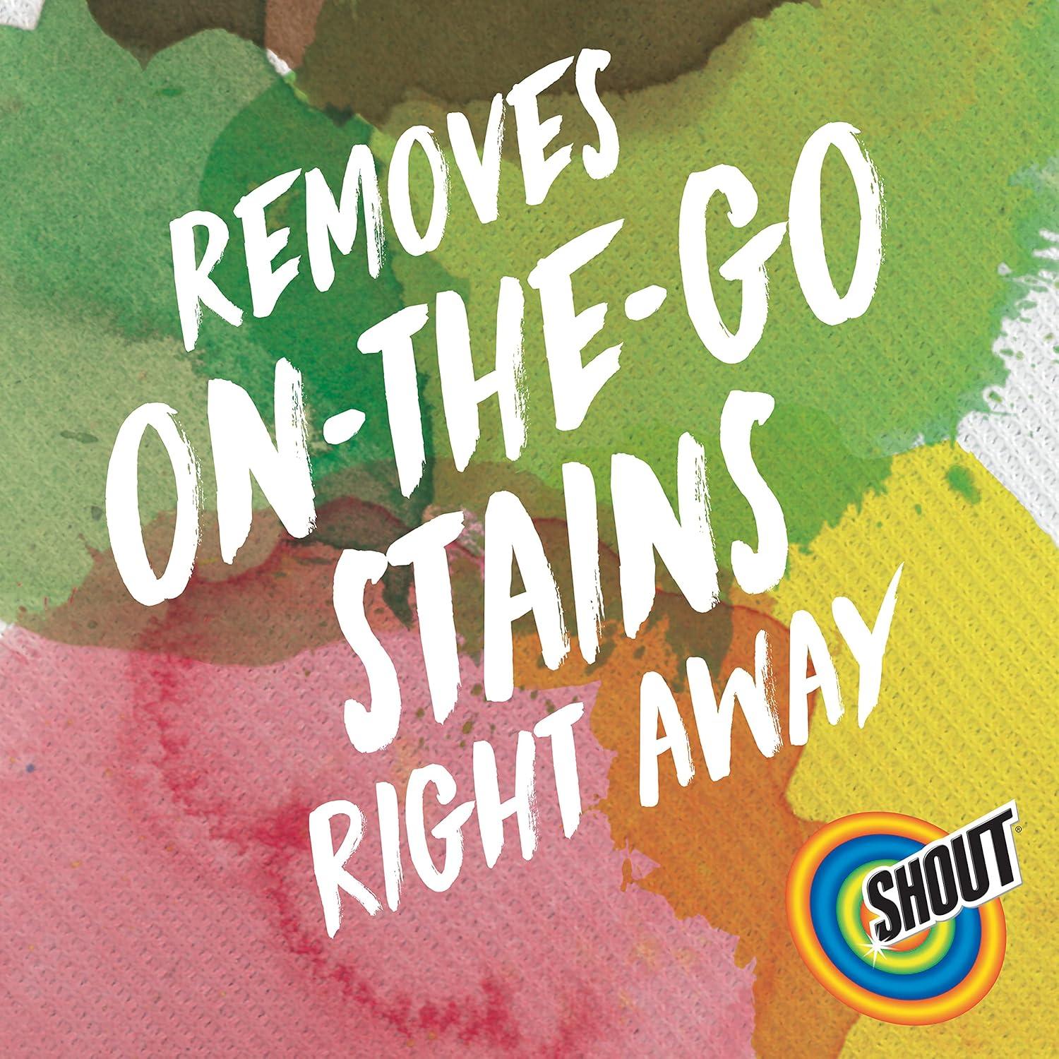 image:imageShout Wipe amp Go Instant Stain Remover Wipes No Wash Required Safe on Colorfast Washables Travel amp Baby Diaper Bag Essentials Removes Grass Coffee Makeup amp More 12 Wipes Pack of 112 Count Pack of 12