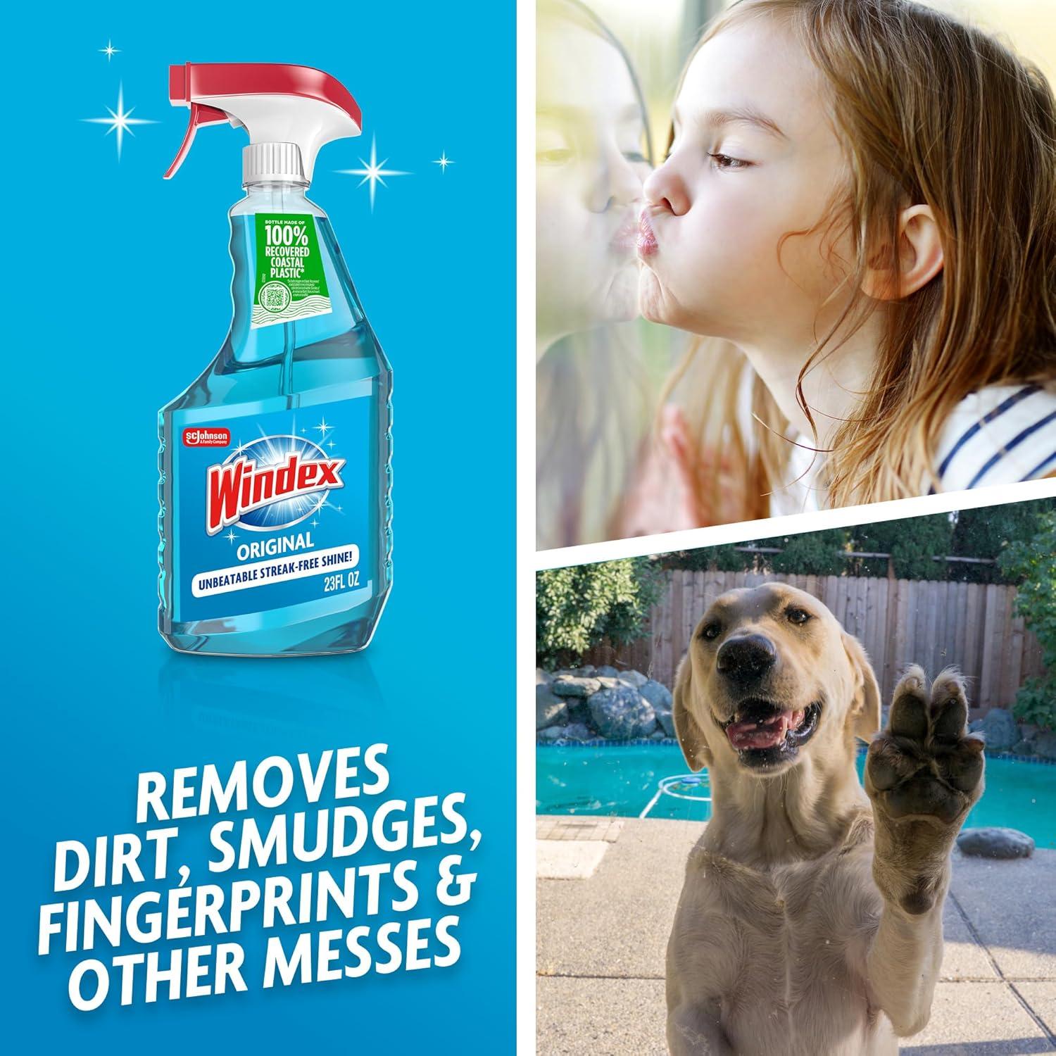 image:imageWindex Refill Original Blue Glass and Window Cleaner Bottles 1 Reusable Spray Trigger Surface Cleaning Spray Original Blue Scent 32 Fl Oz Pack of 323 Fl Oz Pack of 2