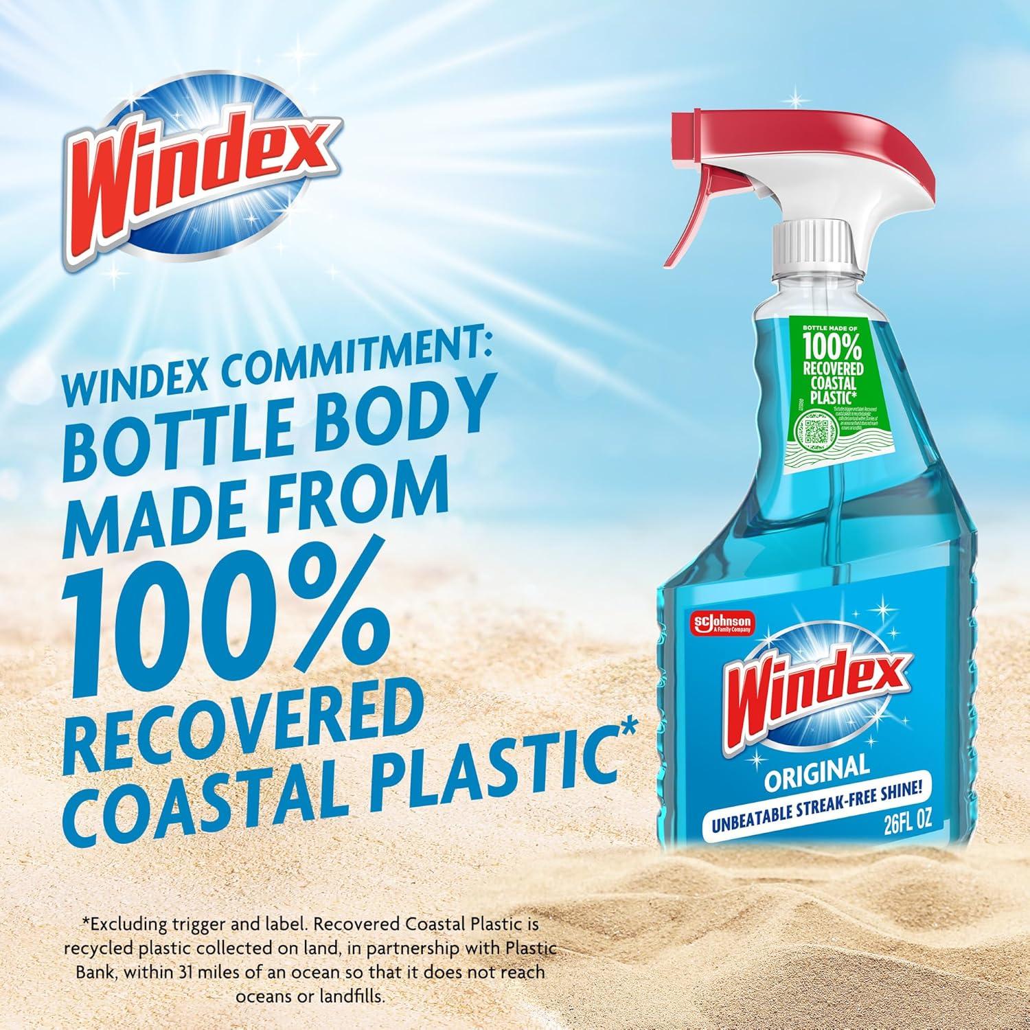 image:imageWindex Refill Original Blue Glass and Window Cleaner Bottles 1 Reusable Spray Trigger Surface Cleaning Spray Original Blue Scent 32 Fl Oz Pack of 323 Fl Oz Pack of 2