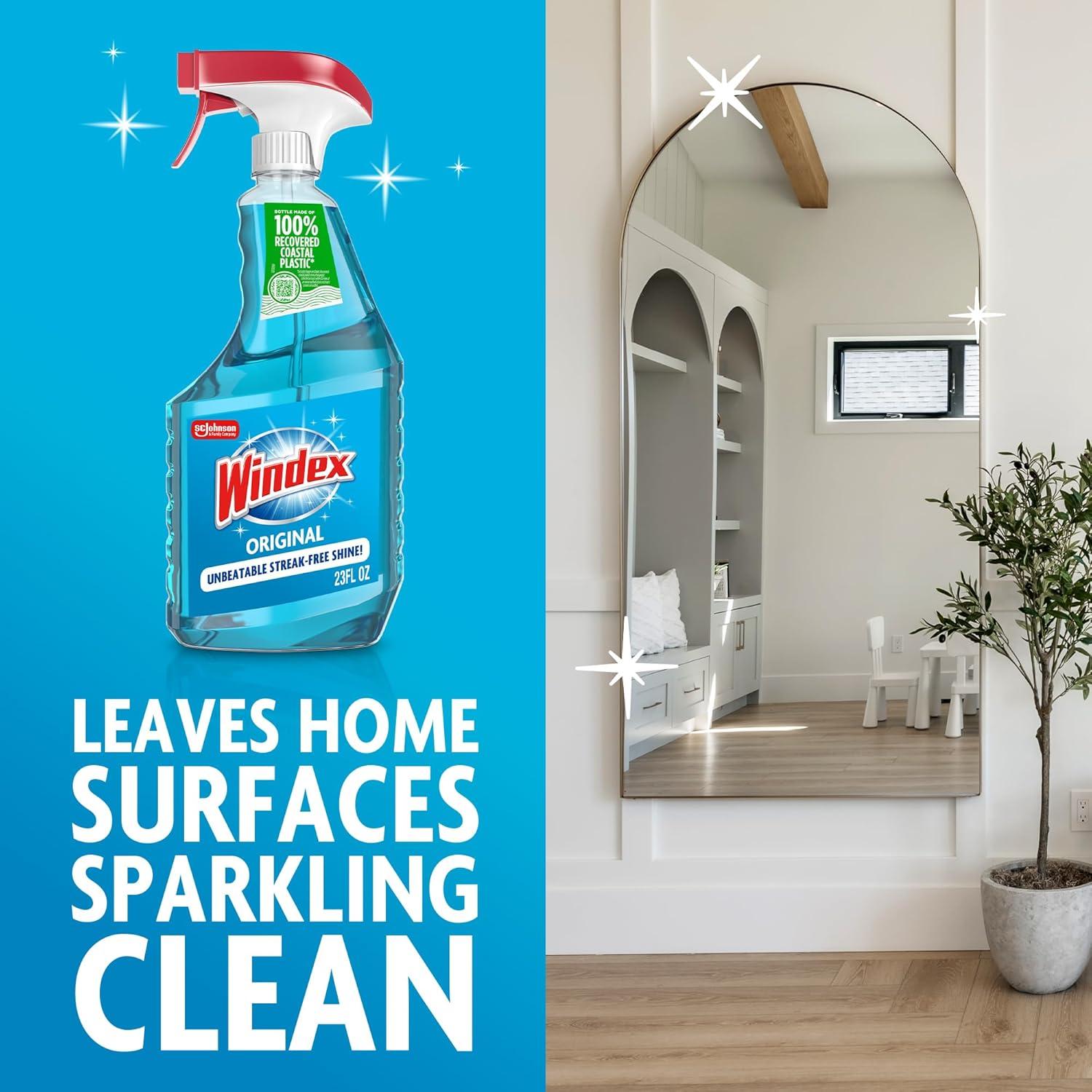image:imageWindex Refill Original Blue Glass and Window Cleaner Bottles 1 Reusable Spray Trigger Surface Cleaning Spray Original Blue Scent 32 Fl Oz Pack of 323 Fl Oz Pack of 2