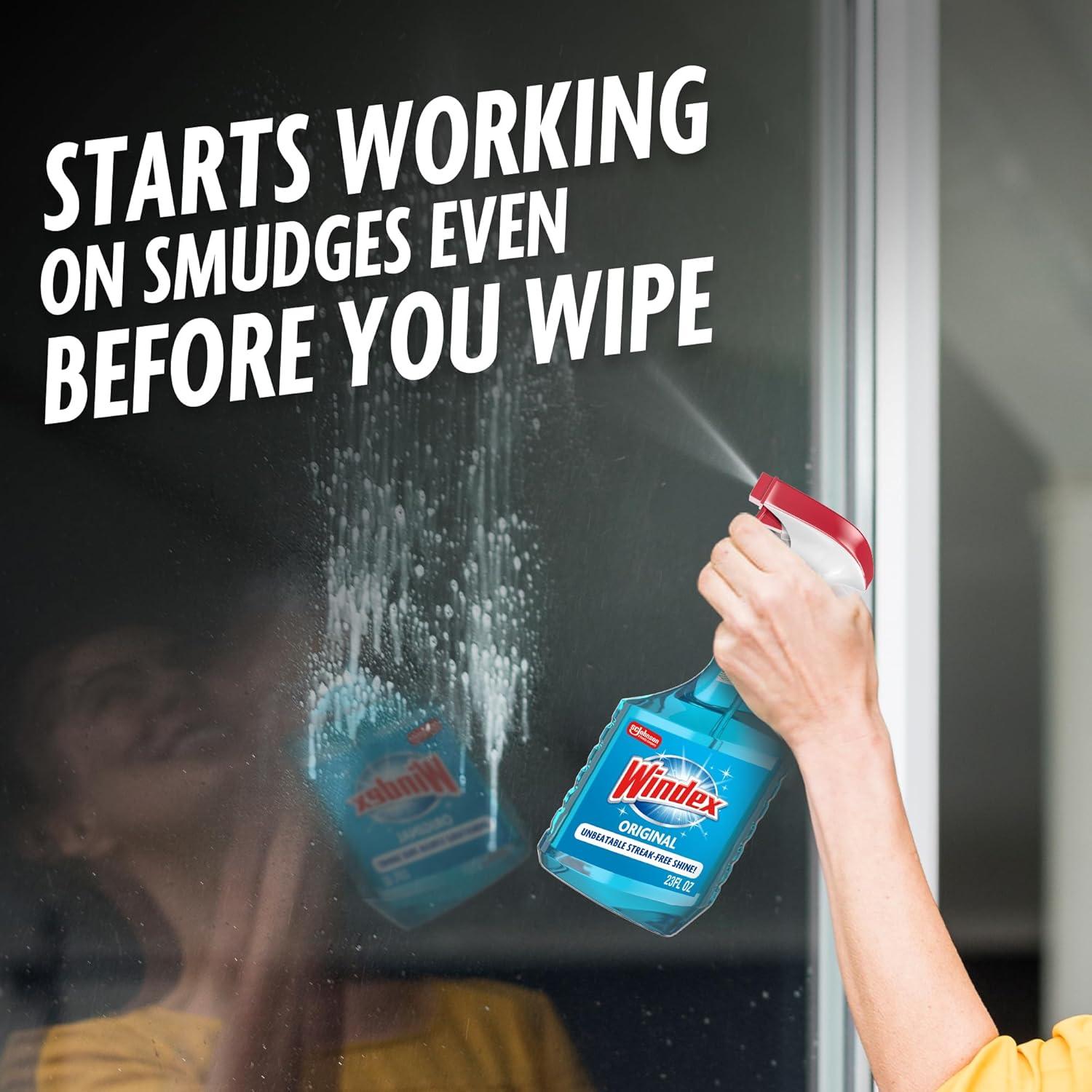 image:imageWindex Refill Original Blue Glass and Window Cleaner Bottles 1 Reusable Spray Trigger Surface Cleaning Spray Original Blue Scent 32 Fl Oz Pack of 323 Fl Oz Pack of 2