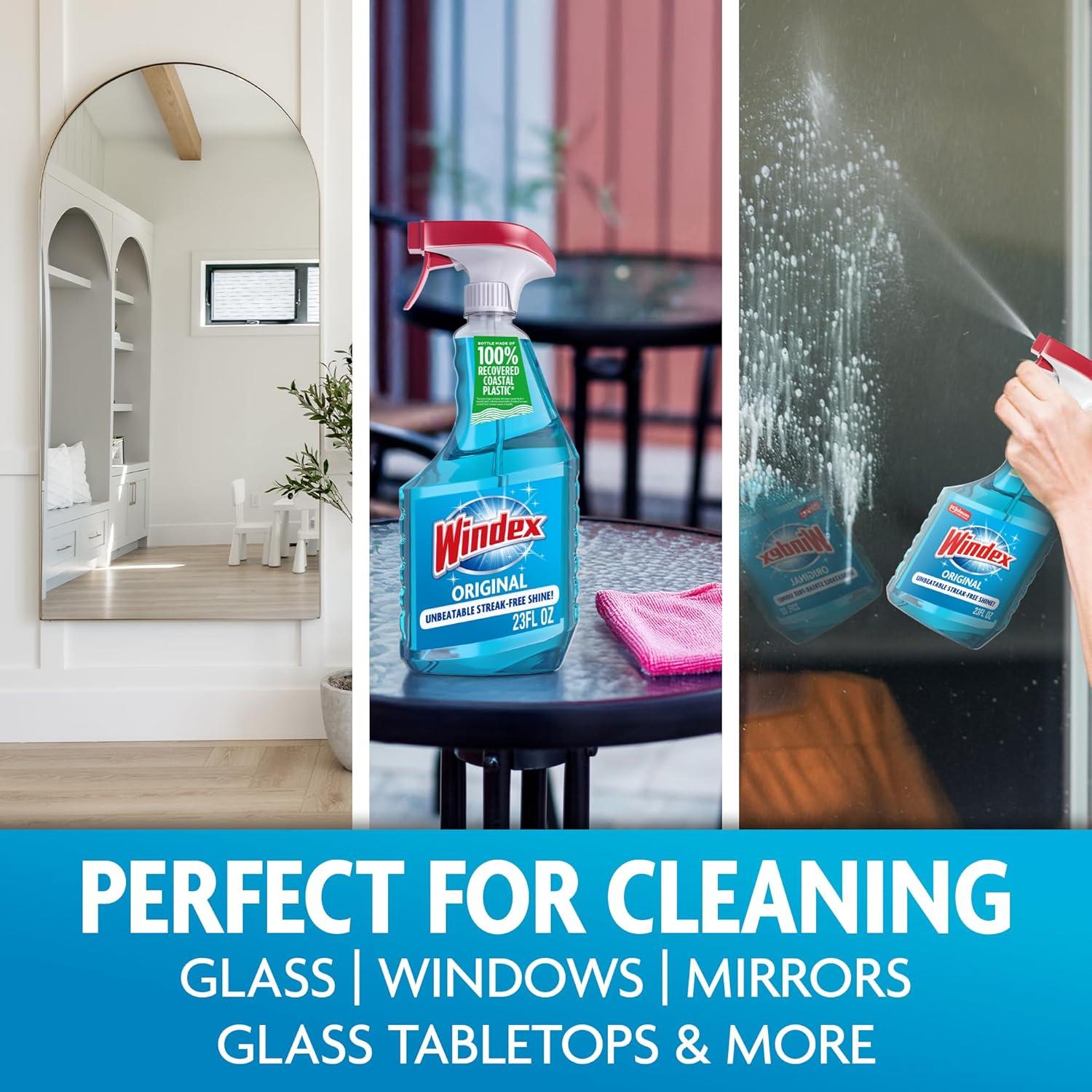 image:imageWindex Refill Original Blue Glass and Window Cleaner Bottles 1 Reusable Spray Trigger Surface Cleaning Spray Original Blue Scent 32 Fl Oz Pack of 323 Fl Oz Pack of 2
