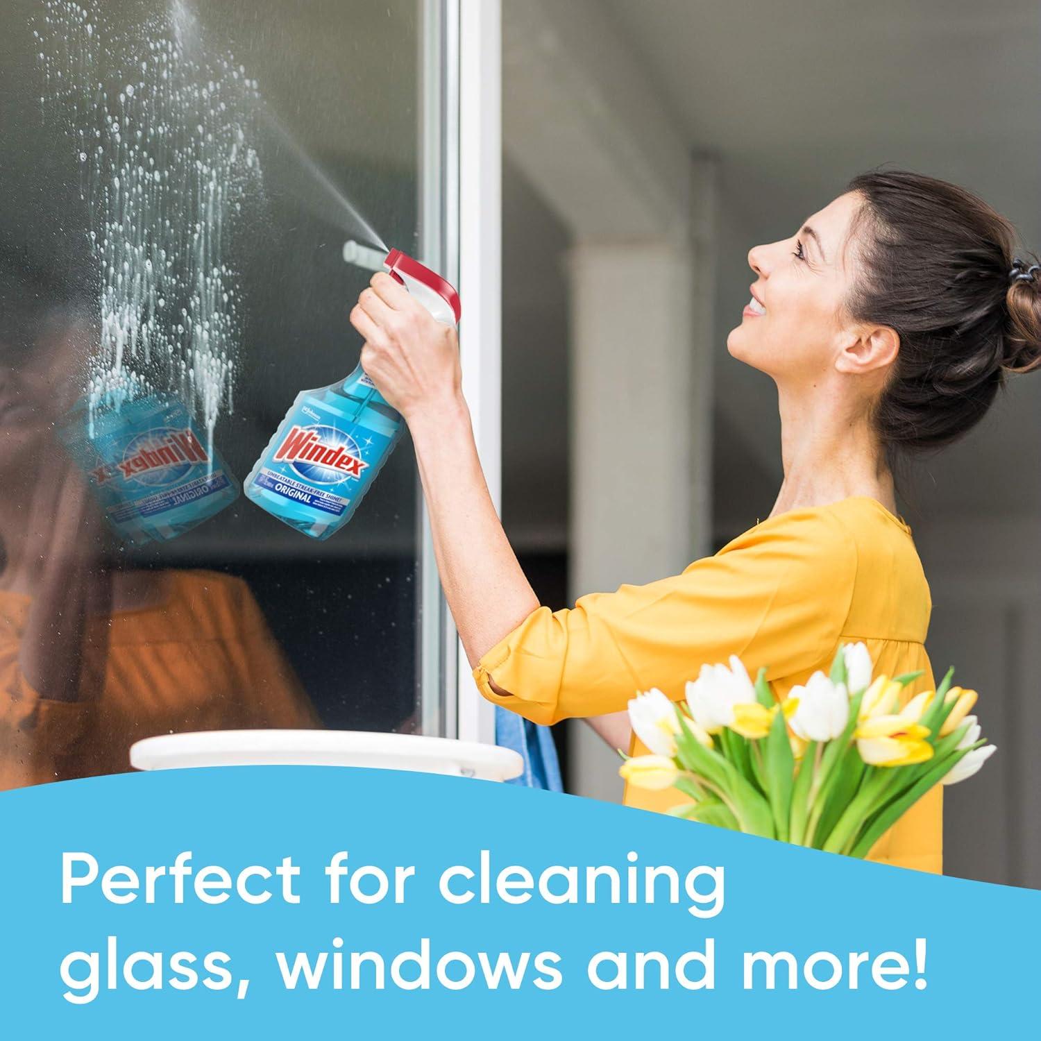 image:imageWindex Refill Original Blue Glass and Window Cleaner Bottles 1 Reusable Spray Trigger Surface Cleaning Spray Original Blue Scent 32 Fl Oz Pack of 332 Fl Oz Pack of 3