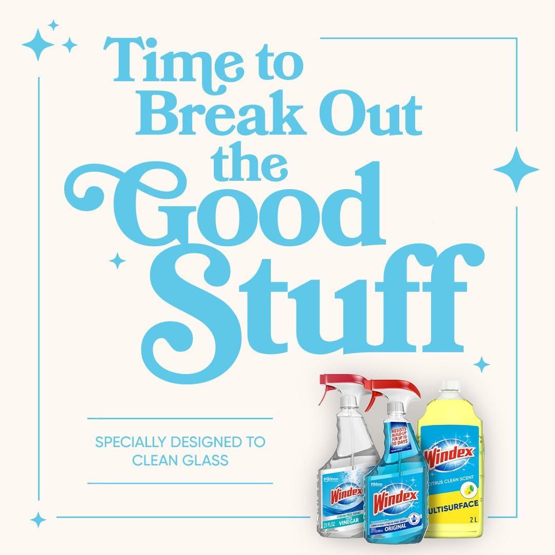 image:imageWindex Refill Original Blue Glass and Window Cleaner Bottles 1 Reusable Spray Trigger Surface Cleaning Spray Original Blue Scent 32 Fl Oz Pack of 332 Fl Oz Pack of 3