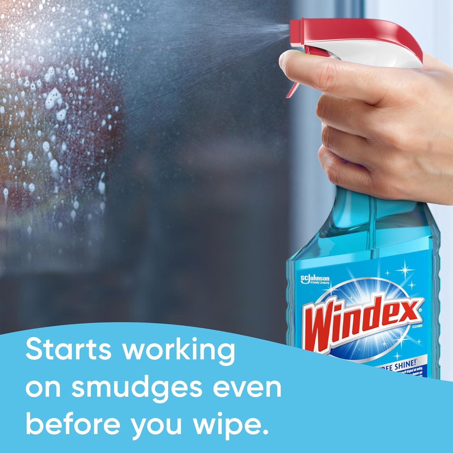 image:imageWindex Refill Original Blue Glass and Window Cleaner Bottles 1 Reusable Spray Trigger Surface Cleaning Spray Original Blue Scent 32 Fl Oz Pack of 332 Fl Oz Pack of 3