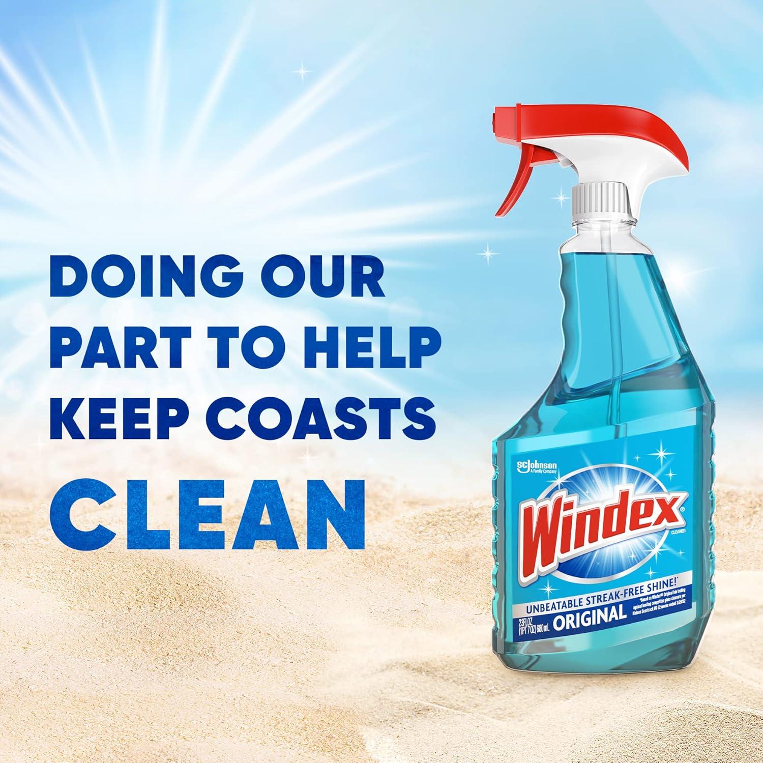 image:imageWindex Refill Original Blue Glass and Window Cleaner Bottles 1 Reusable Spray Trigger Surface Cleaning Spray Original Blue Scent 32 Fl Oz Pack of 332 Fl Oz Pack of 3