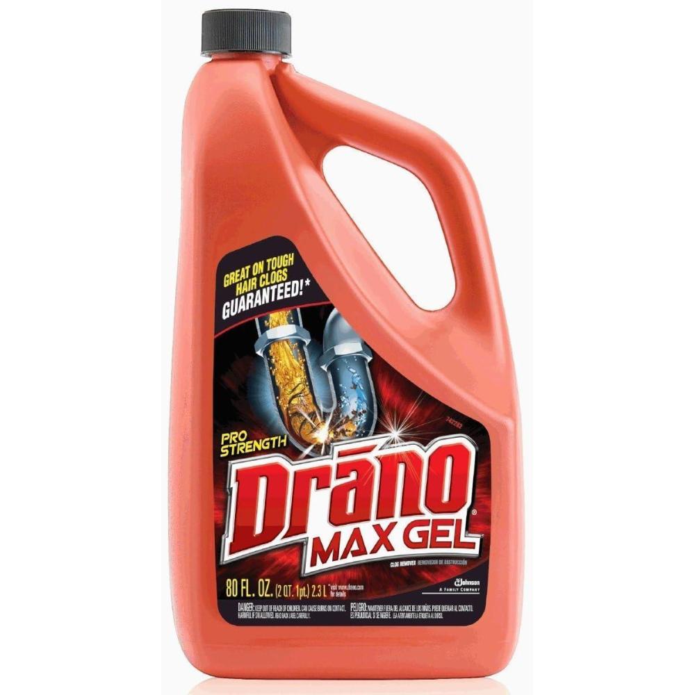 image:imageDrano Max Gel Drain Clog Remover amp Cleaner FastActing to Unclog Standing Water amp Remove Hair Grease amp Food Blockages Safe for all Pipes amp Septic Kitchen Sinks Bathroom Showers amp Tubs 80 Oz80 Fl Oz Pack of 1