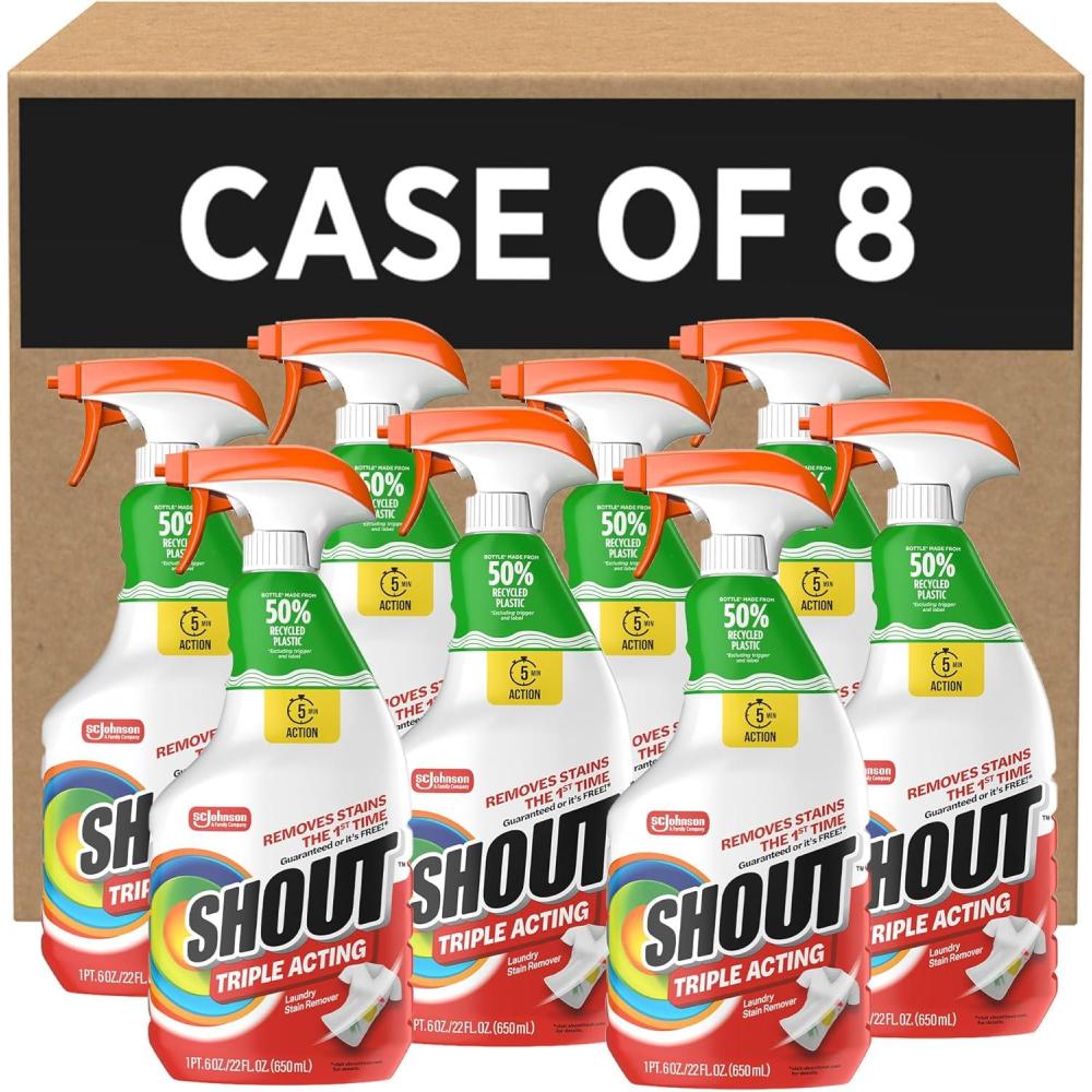 image:imageSC Johnson Professional Shout Active Enzyme Laundry Stain Remover Spray 22 fl oz Pack of 8