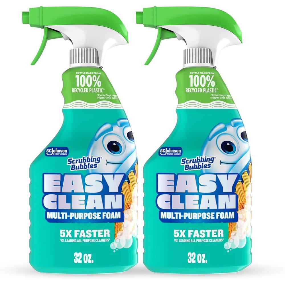 image:imageScrubbing Bubbles Easy Clean Foaming BleachFree Bathroom All Purpose Cleaner FastActing Foam Cleans Limescale Dirt and Grime on Showers Sinks Toilets Tiles Counters amp More 32oz Spray32 Fl Oz Pack of 2