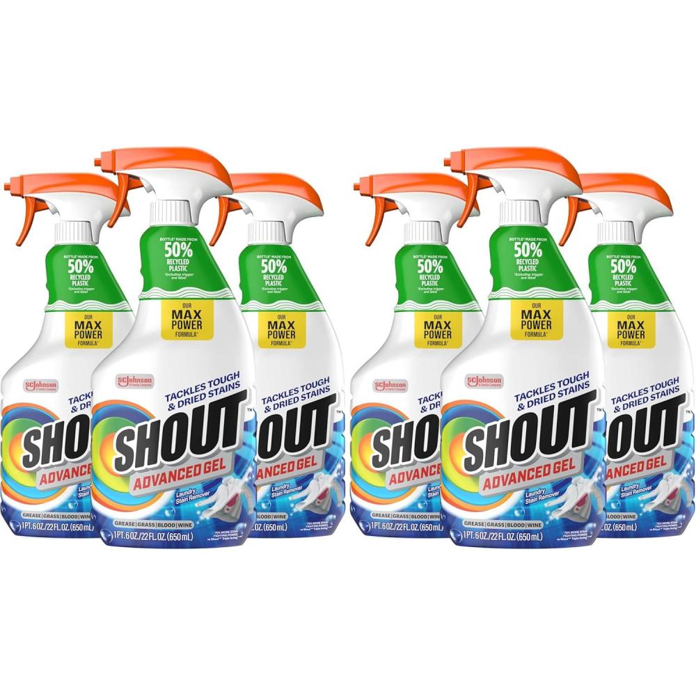 image:imageShout Advanced Laundry Stain Remover Gel for Clothes Laundry Breaks down stubborn driedin and tough stains 22oz Spray Packaging May Vary22 Fl Oz Pack of 6