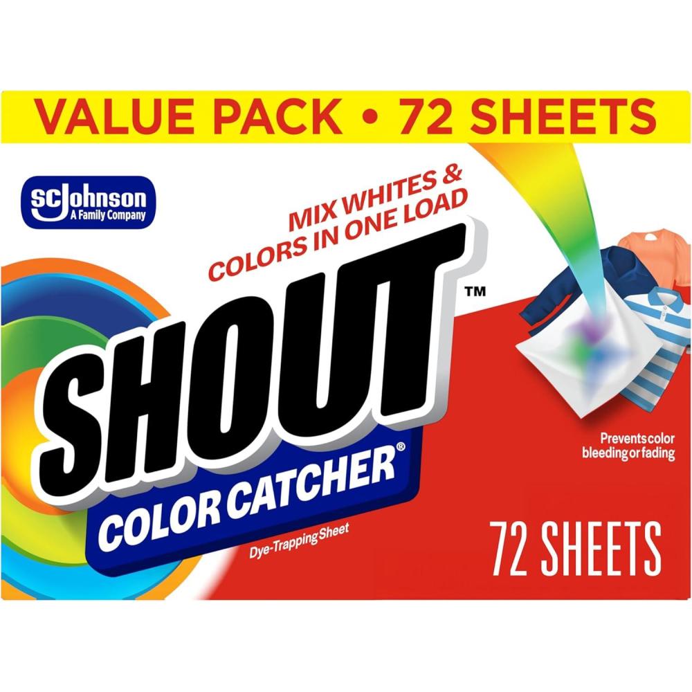 image:imageShout Color Catcher Sheets for Laundry Allow Mixed Washes Prevents Color Runs and Maintains Original Clothing 72 Count Pack of 4 288 Total Sheets72 Count Pack of 1
