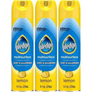 image:imagePledge Dust amp Allergen Multisurface Cleaner Aerosol Spray Lemon Scent 97oz Pack of 397 Ounce Pack of 3