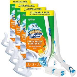 image:imageScrubbing Bubbles Flushable Toilet Bowl Wand Cleaner Refills Fresh Brush Cleaner Toilet Refill Pads Removes Limescale amp Odors Citrus Scent 20 Count Pack of 11 Count Pack of 4