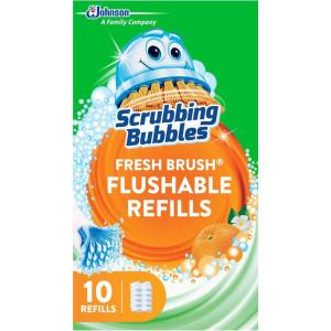 image:imageScrubbing Bubbles Flushable Toilet Bowl Wand Cleaner Refills Fresh Brush Cleaner Toilet Refill Pads Removes Limescale amp Odors Citrus Scent 20 Count Pack of 110 Count Pack of 1