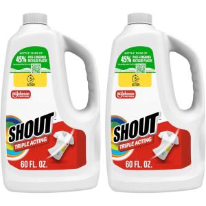 image:imageShout Active Enzyme Laundry Stain Remover Spray for Clothes TripleActing Formula Clings Penetrates and Lifts Tough amp Everyday Stains  Prewash Refill 60oz 17L60 Fl Oz Pack of 2