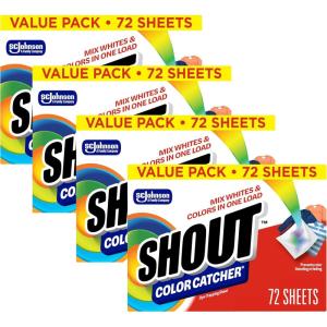 image:imageShout Color Catcher Sheets for Laundry Allow Mixed Washes Prevents Color Runs and Maintains Original Clothing 72 Count  Pack of 4 288 Total Sheets72 Count Pack of 4