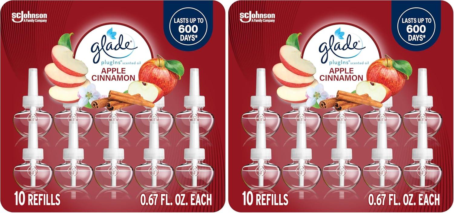 image:imageGlade PlugIns Refills Air Freshener Scented and Essential Oils for Home and Bathroom Cashmere Woods 67 Fl Oz 10 CountApple Cinnamon