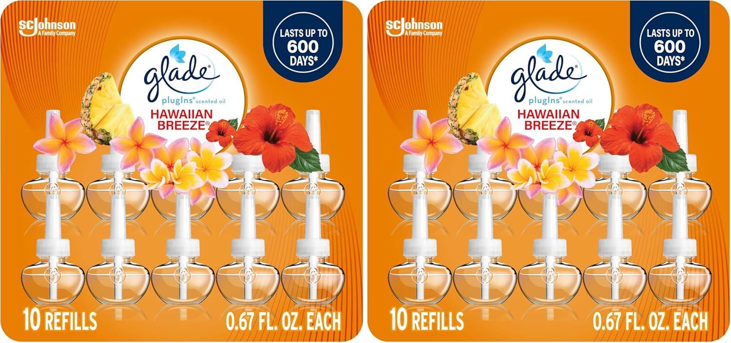 image:imageGlade PlugIns Refills Air Freshener Scented and Essential Oils for Home and Bathroom Cashmere Woods 67 Fl Oz 10 CountHawaiian Breeze