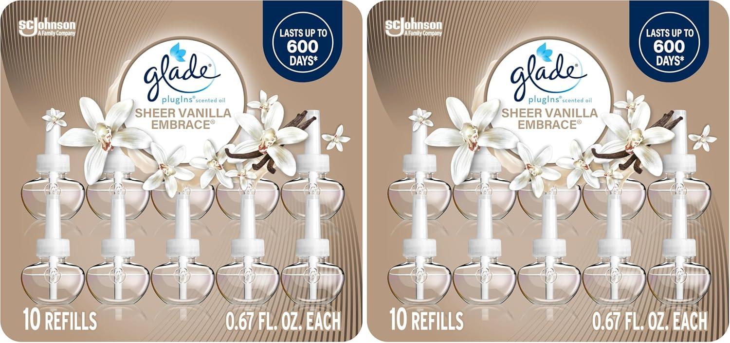 image:imageGlade PlugIns Refills Air Freshener Scented and Essential Oils for Home and Bathroom Cashmere Woods 67 Fl Oz 10 CountSheer Vanilla Embrace