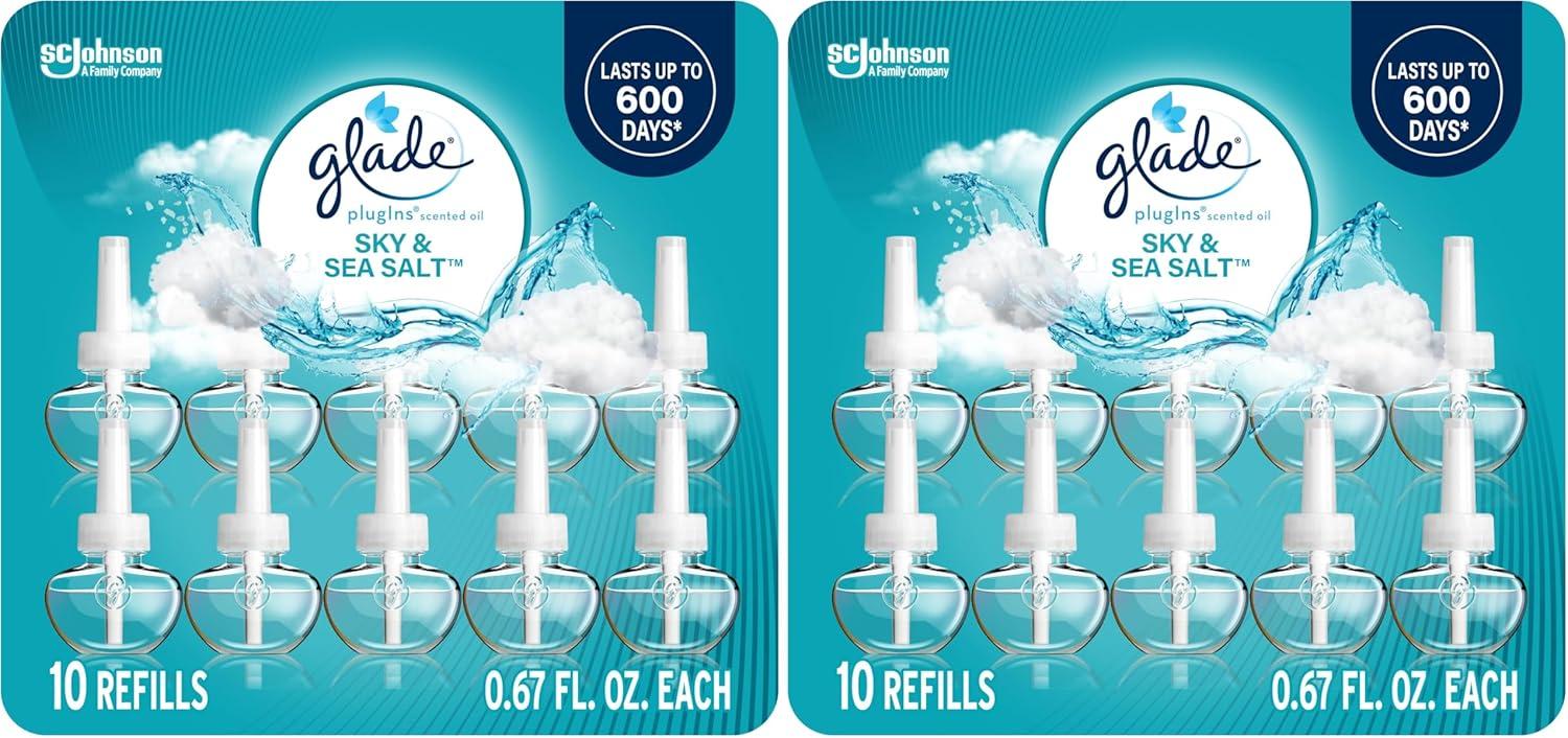 image:imageGlade PlugIns Refills Air Freshener Scented and Essential Oils for Home and Bathroom Cashmere Woods 67 Fl Oz 10 CountSky Sea Salt