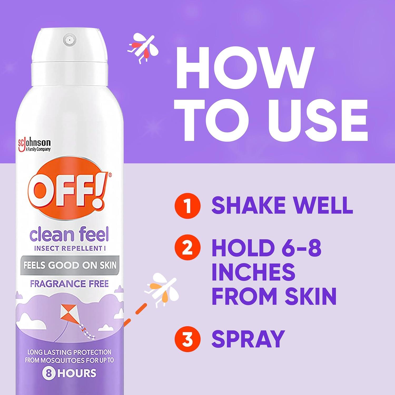 image:imageOFF Clean Feel Insect Repellent Aerosol with 20 Picaridin Bug Spray with Long Lasting Protection from Mosquitoes Feels Good on Skin 5 oz5 Ounce Pack of 1