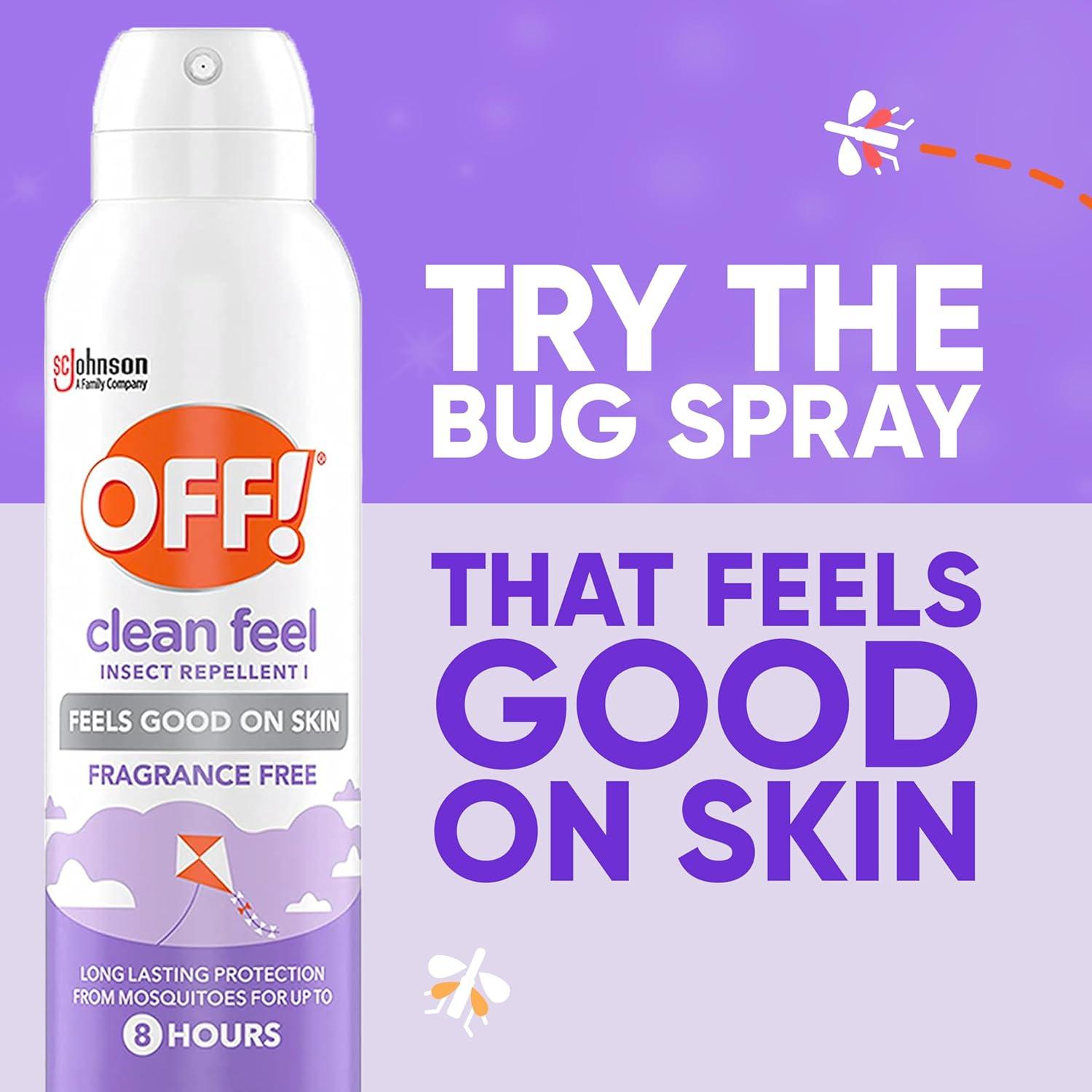 image:imageOFF Clean Feel Insect Repellent Aerosol with 20 Picaridin Bug Spray with Long Lasting Protection from Mosquitoes Feels Good on Skin 5 oz75 Ounce Pack of 1