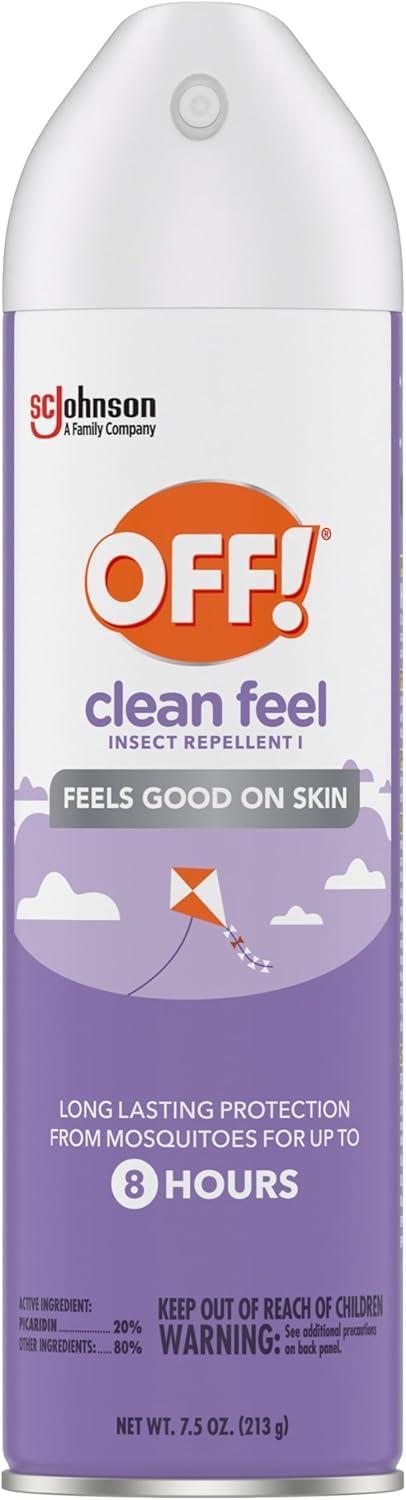 image:imageOFF Clean Feel Insect Repellent Aerosol with 20 Picaridin Bug Spray with Long Lasting Protection from Mosquitoes Feels Good on Skin 5 oz75 Ounce Pack of 1