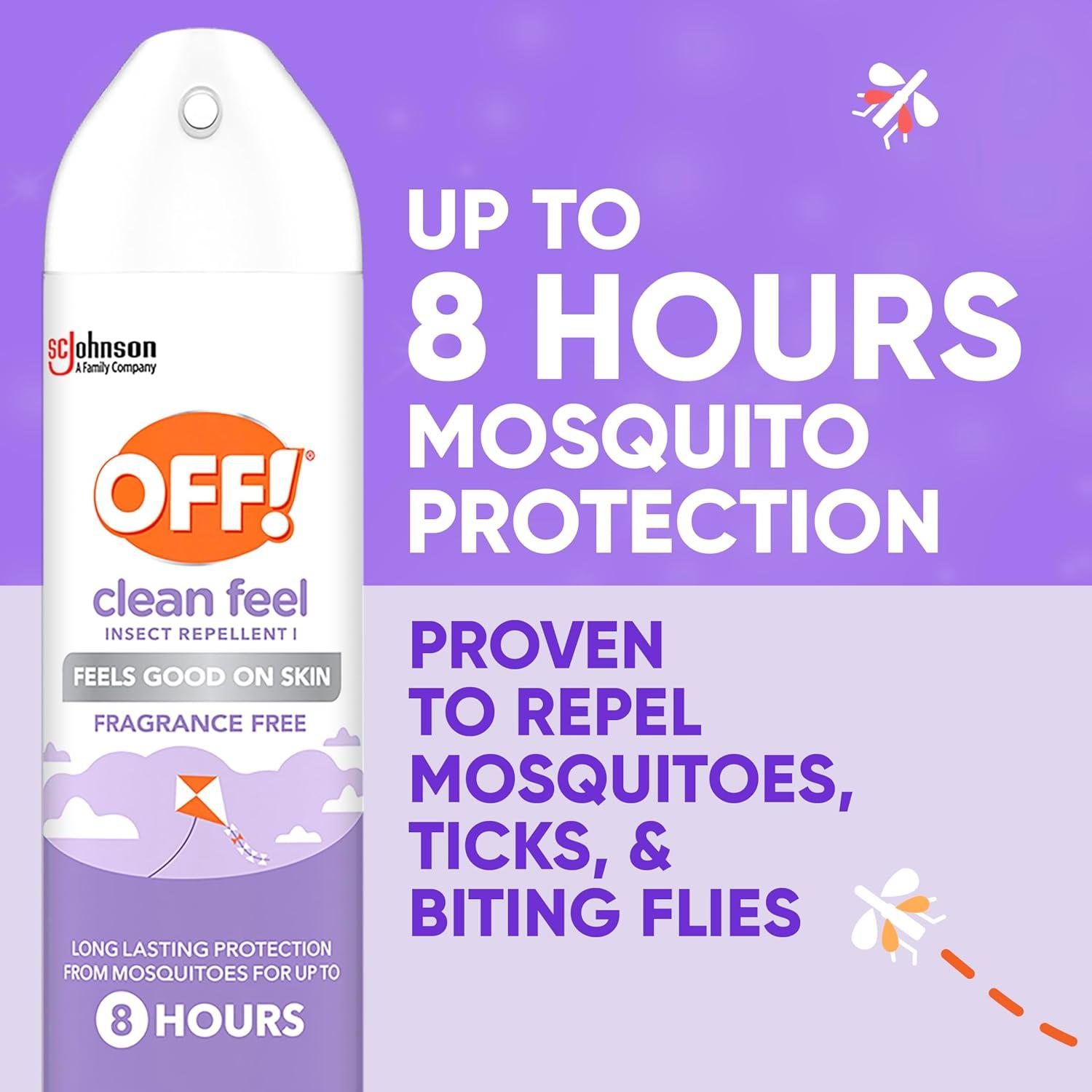 image:imageOFF Clean Feel Insect Repellent Aerosol with 20 Picaridin Bug Spray with Long Lasting Protection from Mosquitoes Feels Good on Skin 5 oz75 Ounce Pack of 1