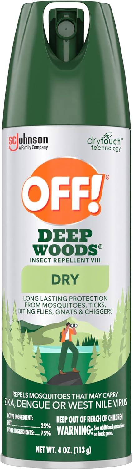 image:imageOFF Deep Woods Insect Repellent Aerosol Dry NonGreasy Formula Bug Spray with Long Lasting Protection from Mosquitoes 4 Oz 2 Count4 Ounce Pack of 4