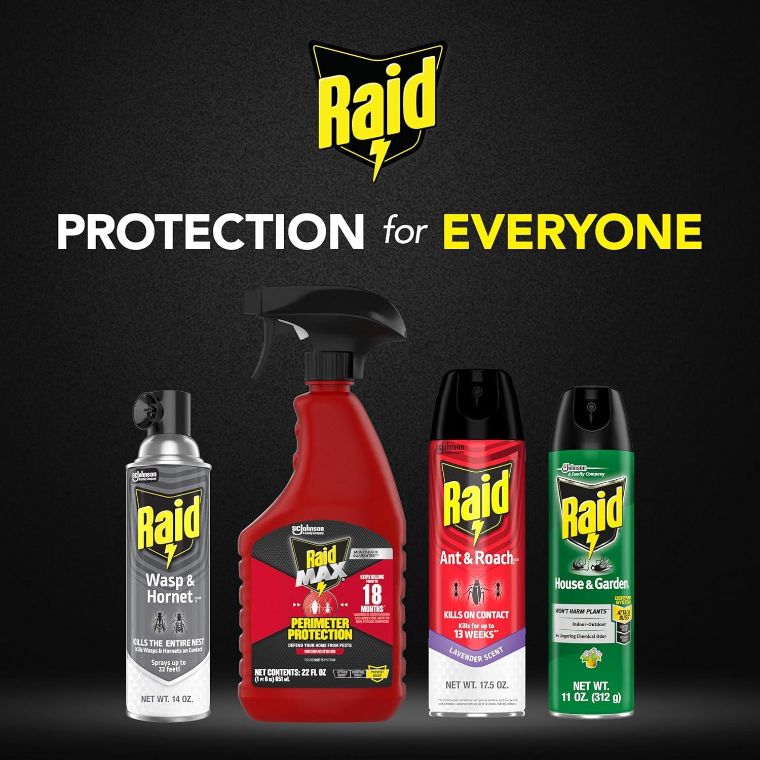 image:imageRaid Wasp amp Hornet Killer Spray Bug Killer Kills the Entire Nest 14 Oz 2 Count14 Fl Oz Pack of 12