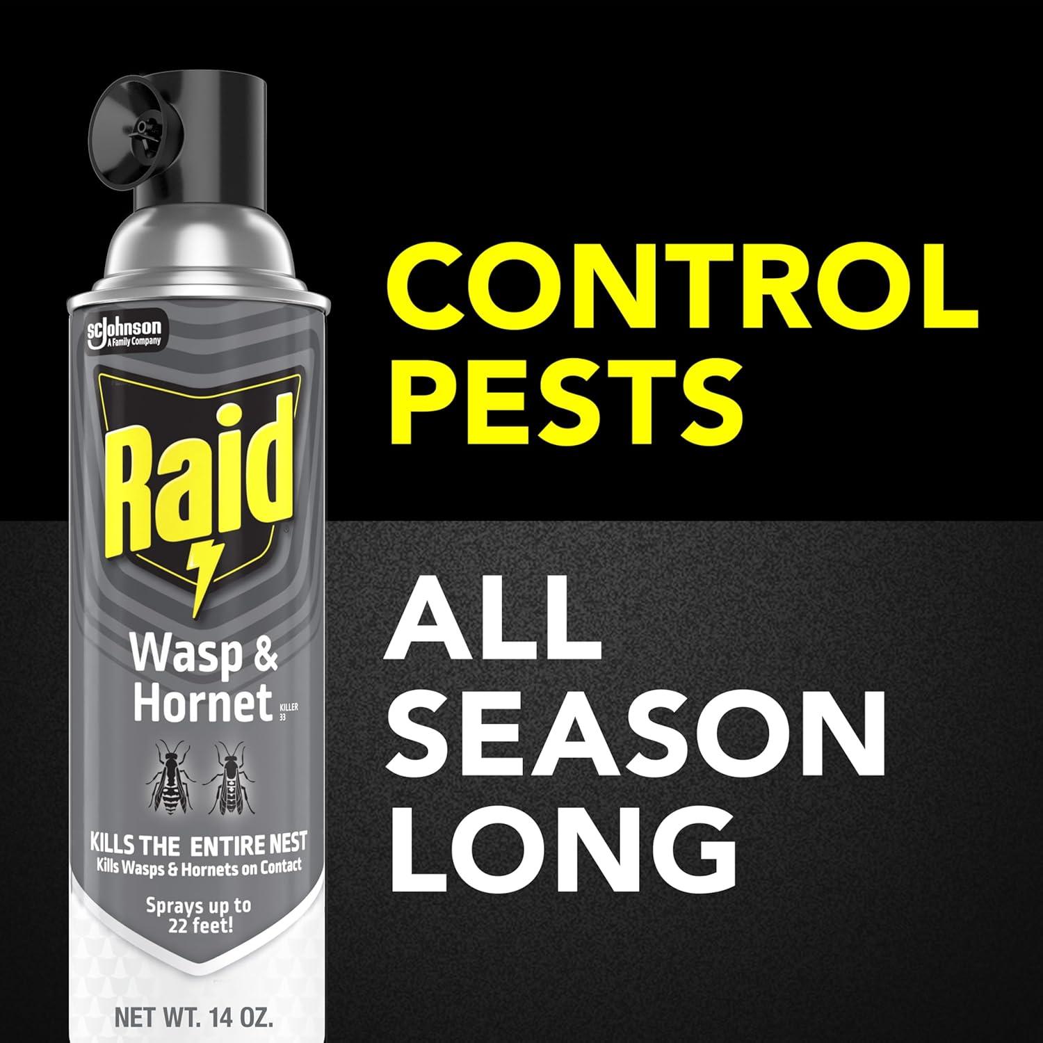 image:imageRaid Wasp amp Hornet Killer Spray Bug Killer Kills the Entire Nest 14 Oz 2 Count14 Fl Oz Pack of 2